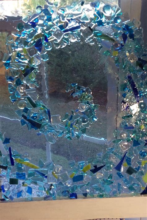 Beach Wave Made Of Recycled Stained Glass Broken Bottles And Etsy Sea Glass Window Art