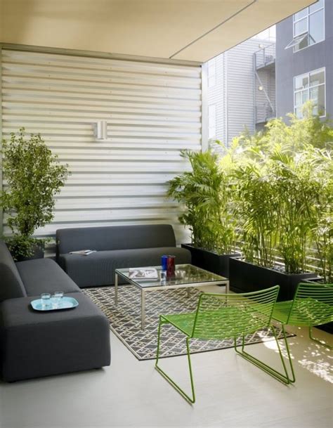 Balcony Privacy Ideas With Bamboo Plants And Reed Mats