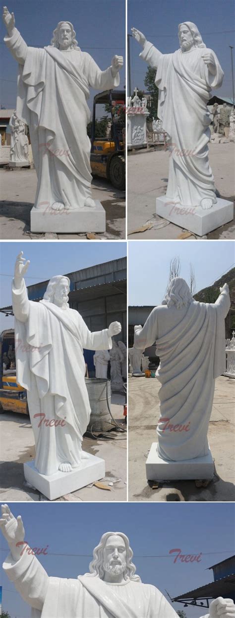 Religious Outdoor Garden Statues Of Large White Marble