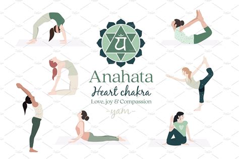 Anahata Chakra Yoga Postures Pre Designed Photoshop Graphics