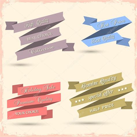 Vector Set Of Vintage Ribbons For Design Stock Vector Image By ©a R T U