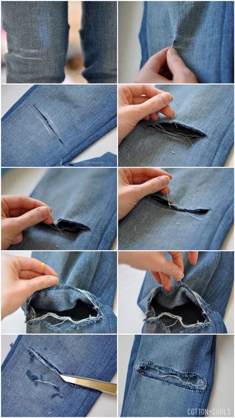 How To Make Holes In Your Jeans Tutorial How To Prevent The Hole From