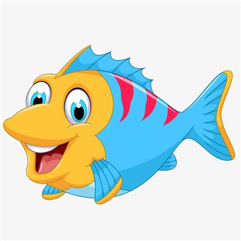 Cute Cartoon Marine Fish Vector Cartoon Clipart Fish Clipart Cartoon