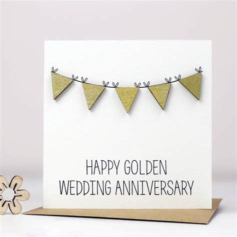 Golden Wedding Anniversary Card By Jayne Tapp Design