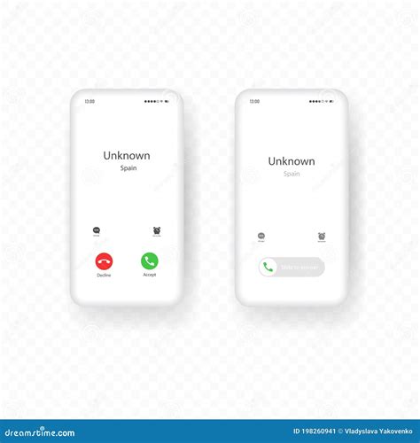 Set Of Interfaces For Incoming Calls To Mobile Phones Call Screen
