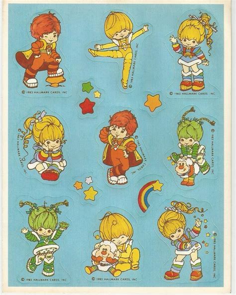 Stickers Sheet Vintage 80s 1983 Hallmark Rainbow Brite