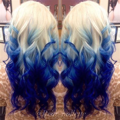 Blonde Hair With Blue Ombré Tigi Hair Haircolor Blue Blonde Ombre