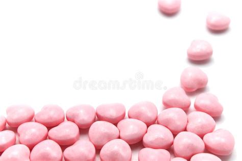 San Valentino Isolato Su Sfondo Bianco Con Cuori Rosa Caramelle