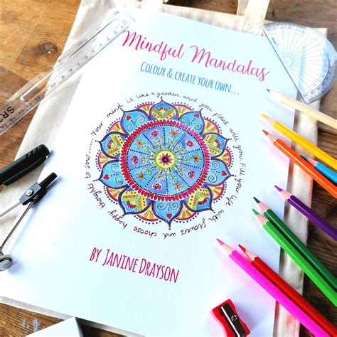 Colour And Create Your Own Mandala Book Mindfulness Creative Etsy