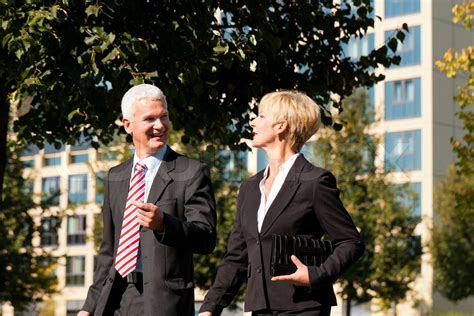 Business People Talking Outdoors Stock Image Colourbox