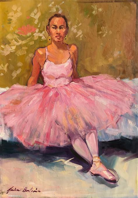 Maria Bertrán Dancer At Rest Impressionist Figure Oil Painting Of