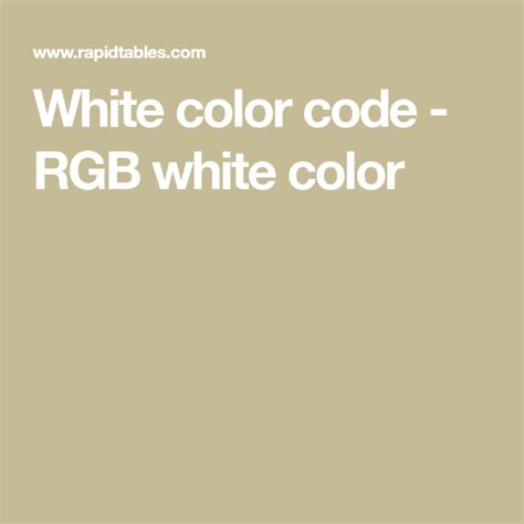 White Color Code Rgb White Color Color Coding White Color Coding
