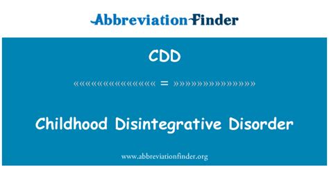Cdd Definición Trastorno Desintegrativo De La Infancia Childhood