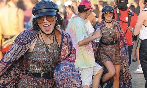 Vanessa Hudgens Dons Metallic Dress As She Dances At Coachella