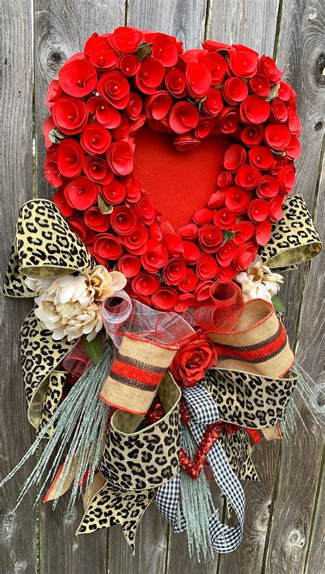 valentine s day wreath valentine s cheetah wreath valentine s heart wreath heart wreath love