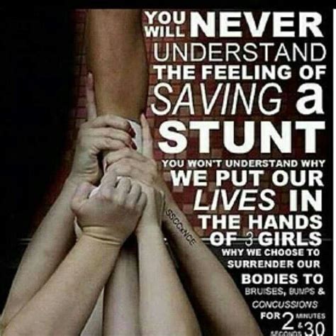 If you repost or share our photos, please give us credit. You'll never understand the feeling of saving a stunt (With images) | Cheerleading quotes, Cheer ...