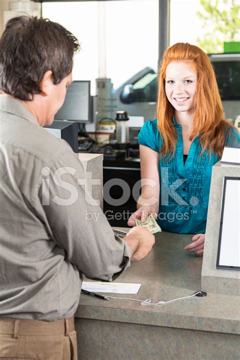 Bank Teller With Customer Stock Photo Royalty Free FreeImages