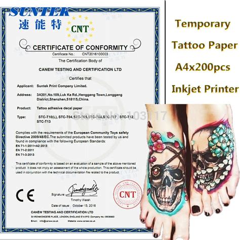 Thermal transfer papers typically contain four layers. Temporary Tattoo Transfer Paper Film Blank for Inkjet ...