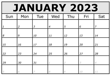 January 2023 Calendar With Holidays And Observances