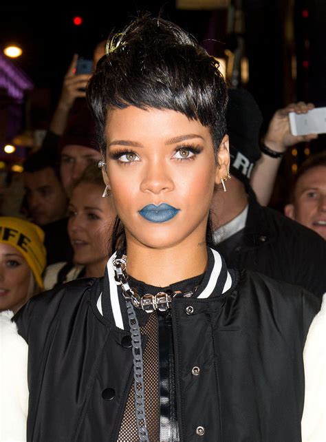 Oddly Appealing Rihannas Blue As In Blueberry Blue Lipstick At Her