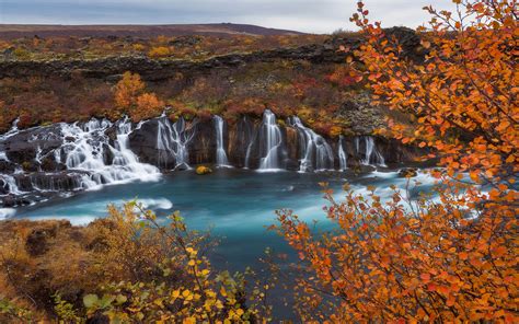 Hraunfossar Is A Waterfall In Iceland Autumn Landscape Photography From Iceland 4k Ultra Hd
