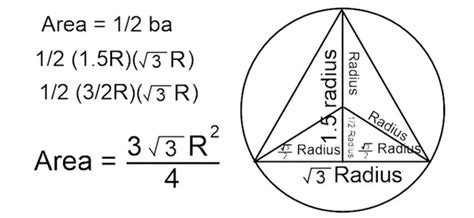 What Is The Area Of An Equilateral Triangle Inside A Circle With Radius