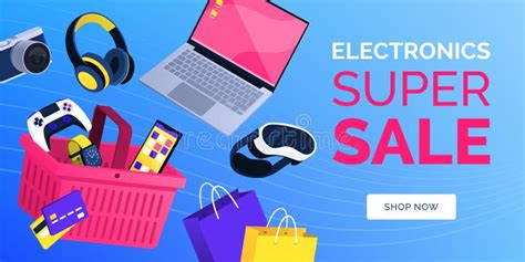 Electronics Sale Banner With Devices Stock Vector Illustration Of