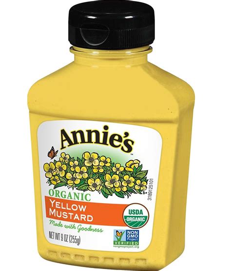 Annie S Organic Yellow Mustard 9 Fl Oz Yellow Mustard Real Food