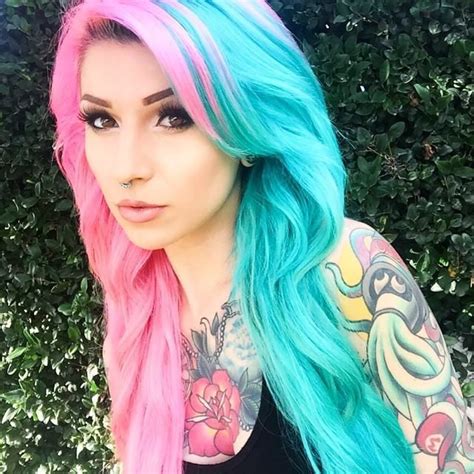 The combination of blue and black colours creates a unique black and blue hairstyles have various shades, and this time we are going to show you the top. Half punk half turquoise blue dyed hair | Cotton candy ...
