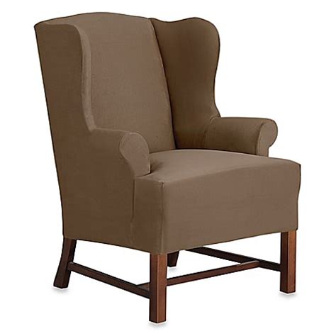 Shop for wing chair slipcovers from sure fit, maytex, and more in canvas, soft suede, plush fabrics, cotton duck, and stretch leather to fit the decor of your home. Sure Fit® Designer Suede Wingback Chair Slipcover - Bed ...