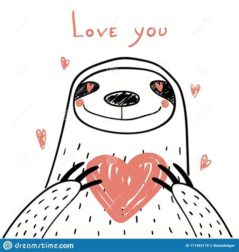 Contactless options including same day delivery and drive up are available with target. Cute sloth Valentine card stock vector. Illustration of ...