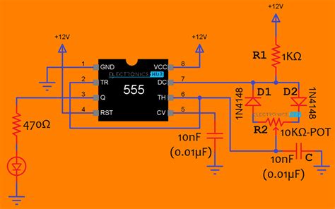 So the time period after which this circuit will automatically turn on/off the output is fixed and can be found out by using the formula mentioned in the calculation section. How to Generate PWM using 555 Timer IC? 555 Timer PWM Circuit