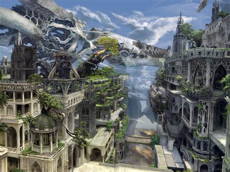Game Application Wallpaper Fantasy Art Building Fantasy City Hd