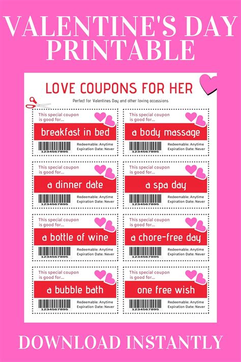 Holiday And Seasonal Cards Valentines Cards For Him Couple Coupon Love