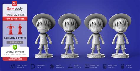 Chibi Luffy One Piece Stl Files For 3d Printing Gambody
