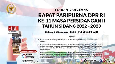RAPAT PARIPURNA DPR RI KE 11 MASA PERSIDANGAN II TAHUN SIDANG 2022 2023