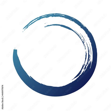 Circle Ink Brush Stroke Blue Watercolor Round Frame Water Element