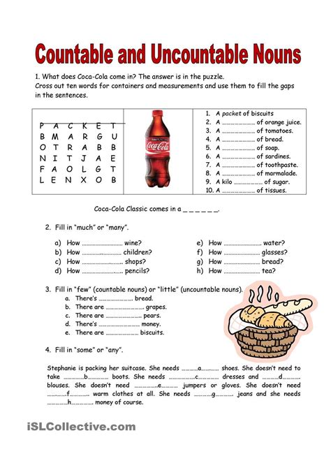 Countable And Uncountable Nouns Nouns Worksheet Uncountable Nouns Nouns