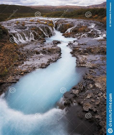 Beautiful Bruarfoss Waterfall Iceland Stock Photo Image Of