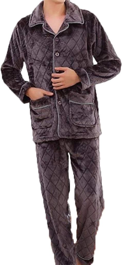 Pajamas Mens Autumn And Winter Plus Velvet Thick Sleepwear Men Flannel Men Special Style Long