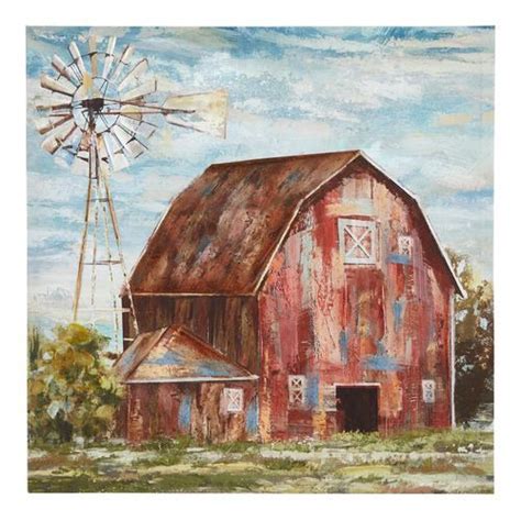Red Barn Wall Art Red Barn Painting Rustic Painting Farmhouse Art