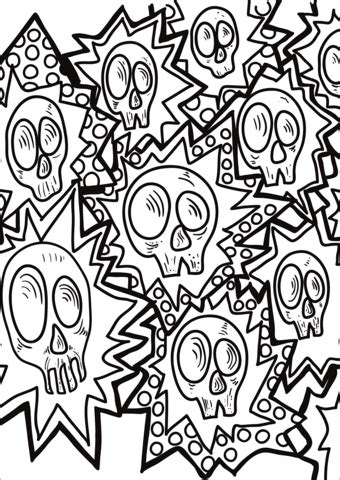Download Pop Art Skulls coloring page | Free Printable Coloring Pages