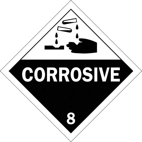 Corrosive 10 34 In Label Wd Dot Container Placard 41f71863433