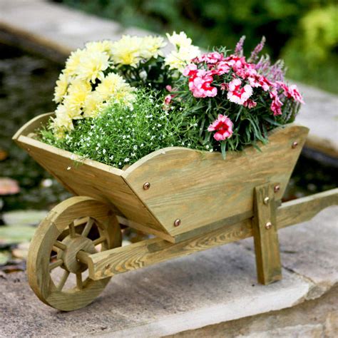 Wooden Wheelbarrow Planter Garden Planters Garden Accessories