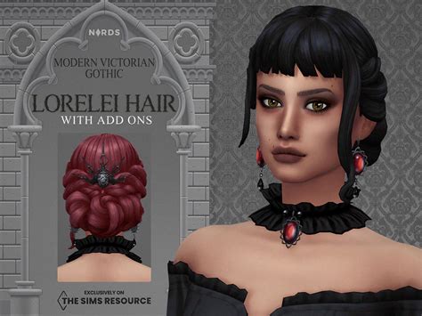 The Sims Resource Modern Victorian Gothic Lorelei Hair