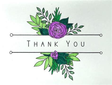 Floral Thank You Handmade Card Etsy