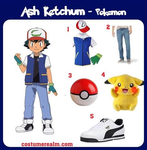 Pokemon Ash Ketchum Cosplay Women And Men Anime Blue Jacket Hat Gloves