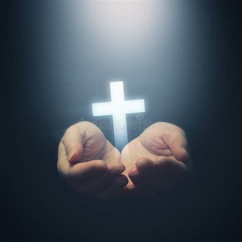 Open Hands Holding Christianity Cross Stock Image Image 39308669