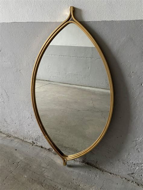 Mid Century Modern Italian Gilt Metal Wall Mirror 1970s At 1stdibs