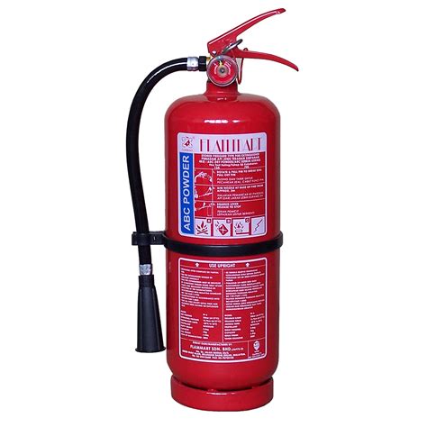 Abc fire extinguishers use monoammonium phosphate, a dry chemical with the ability to quickly put out many different types of fires by smothering the flames. 4kg ABC Dry Powder Fire Extinguisher | Flammart Marketing ...